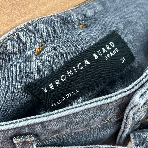 Veronica Beard Logan Belted High Rise Straight-Leg Jeans in‎ Kodiak size 31 - Picture 6 of 11